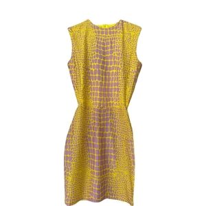 Yellow and Purple Patterned Dress